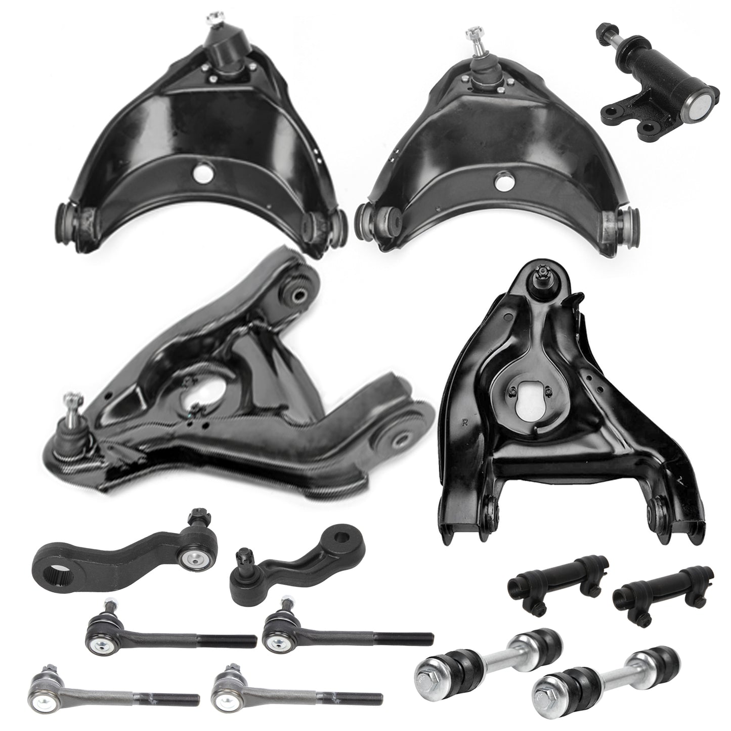 15pc K620299 K620298 K620160 K620161 ES2837 ES2836 ES2004 K6447 K6335 K6722 K5252 2WD Front Upper Lower Control Arms Kit for GMC for Chevrolet C1500 1993-1999