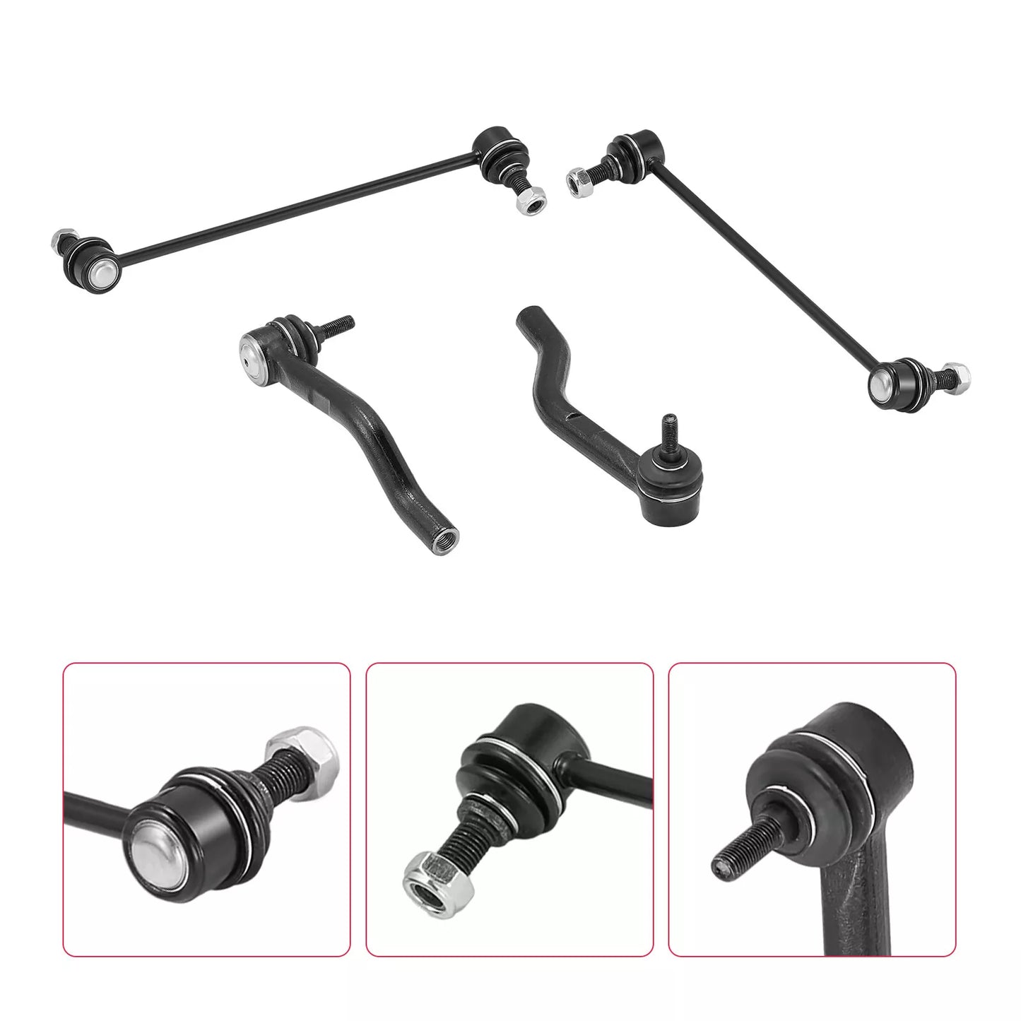 6pc MS301169 MS301168 K750095 K750094 ES801221 ES801220 Front Lower Control Arm Tie Rods Sway Bars Kit for Nissan Rogue Sport 2014 2015 2016 2017 2018 2019