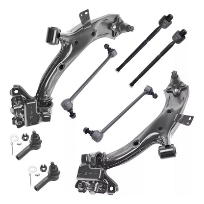8pc K620500 K620501 K750297 EV800689 ES800510 Front Lower Control Arm with Ball Joints Sway Bars Tie Rod Ends Kit for Honda CR-V 2007 2008 2009 2010 2011