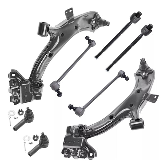 8pc K620500 K620501 K750297 EV800689 ES800510 Front Lower Control Arm with Ball Joints Sway Bars Tie Rod Ends Kit for Honda CR-V 2007 2008 2009 2010 2011