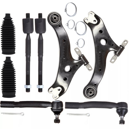8pc K620333 K620334 EV420 ES80602 ES80603 103-3069 Front Lower Control Arm Tie Rod End Rack Bellow For Lexus ES300 for Toyota Camry 2004 2005 2006 for Toyota Solara 2004-2008
