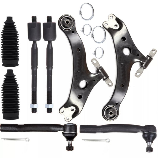 8pc K620333 K620334 EV420 ES80602 ES80603 103-3069 Front Lower Control Arm Tie Rod End Rack Bellow For Lexus ES300 for Toyota Camry 2004 2005 2006 for Toyota Solara 2004-2008