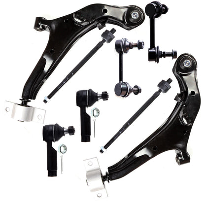 8pc K620354 K620355 K90431 K90432 EV458 ES3438 Front Lower Control Arms Tie Rod Ends Sway Bars For Nissan Maxima 2000 2001 2002 2003 for INFINITI i30 2000 2001 for INFINITI i35 2002 2003 2004