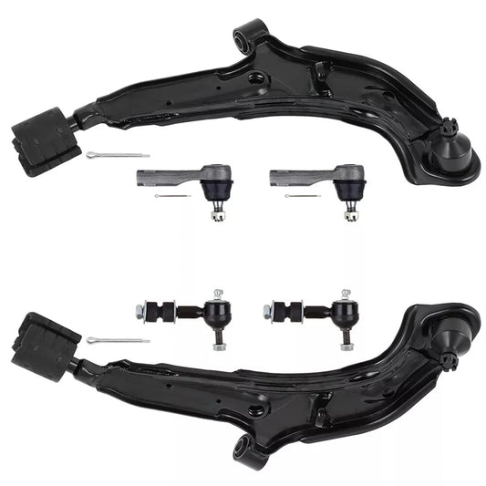 6pc K620348 K620349 ES2814 K9824 Front Lower Control Arm Tie Rod Sway Bar Links for Nissan Altima 1998 1999 2000 2001