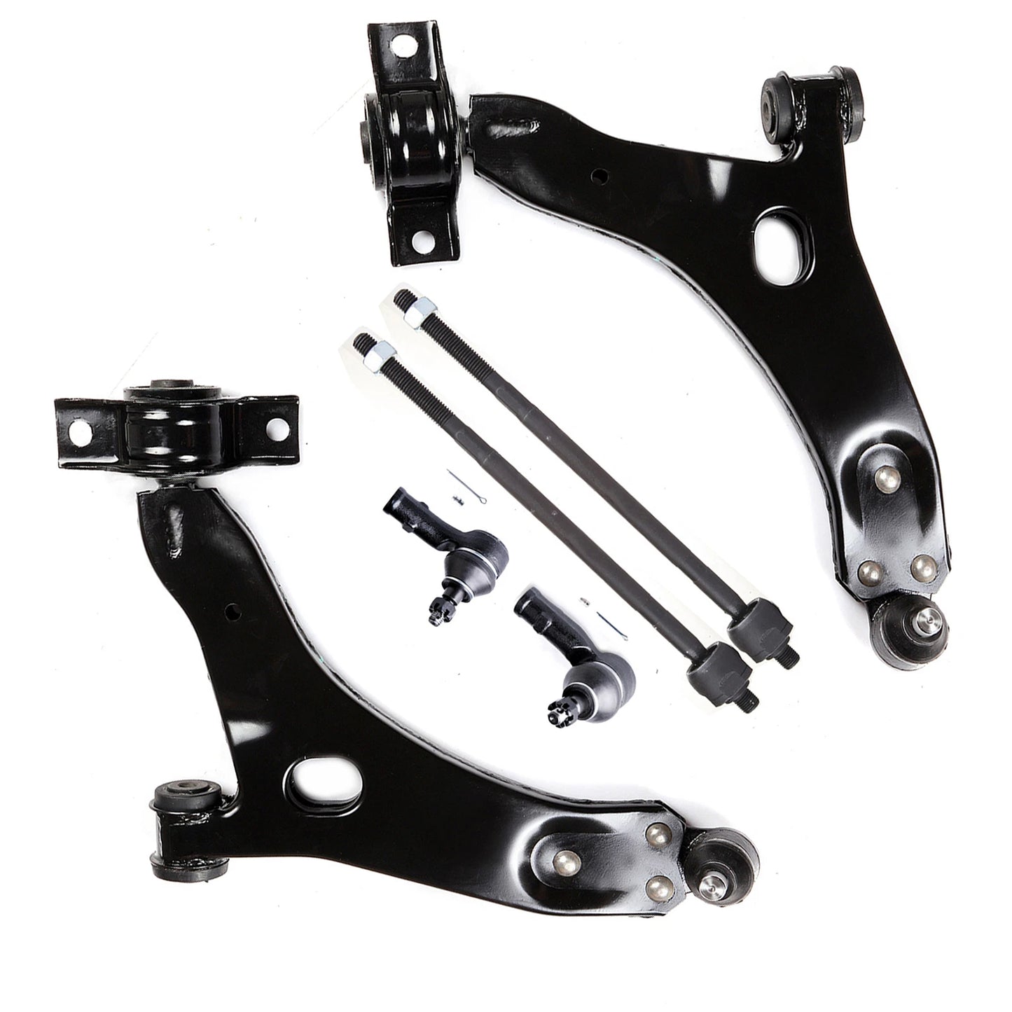 6pc K80405 K80406 ES3587 ES3588 EV419 Front Lower Control Arm Inner Outer Tie Rod End Kit For Ford Focus 2000 2001 2002 2003