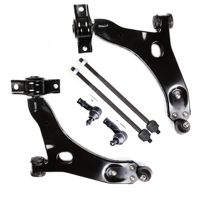 6pc K80405 K80406 ES3587 ES3588 EV419 Front Lower Control Arm Inner Outer Tie Rod End Kit For Ford Focus 2000 2001 2002 2003