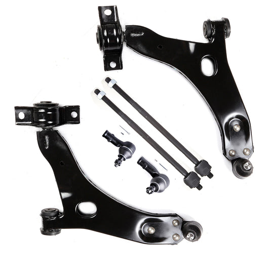 6pc K80405 K80406 ES3587 ES3588 EV419 Front Lower Control Arm Inner Outer Tie Rod End Kit For Ford Focus 2000 2001 2002 2003