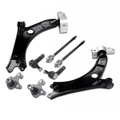 8pc MS101147 MS101148 K80662 K80663 ES80666 ES80667 EV80665 Front Lower Control Arm Tie Rods Suspension Kit for VW Jetta Golf EOS 2006 2007 2008 2009 2010 2011 2012 2013 2014 for Audi A3