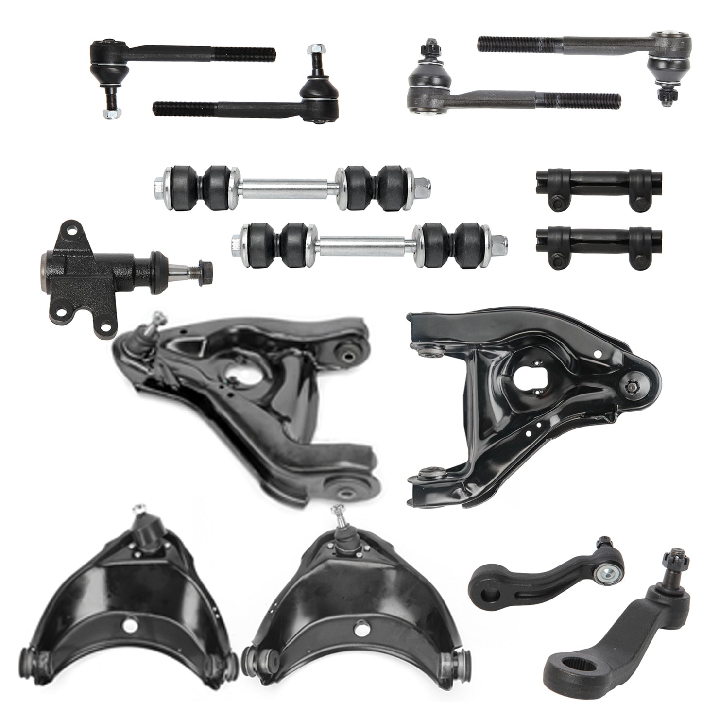 15pc K620299 K620298 K620160 K620161 ES2837 ES2836 ES2004 K6447 K6335 K6722 K5252 2WD Front Upper Lower Control Arms Kit for GMC for Chevrolet C1500 1993-1999