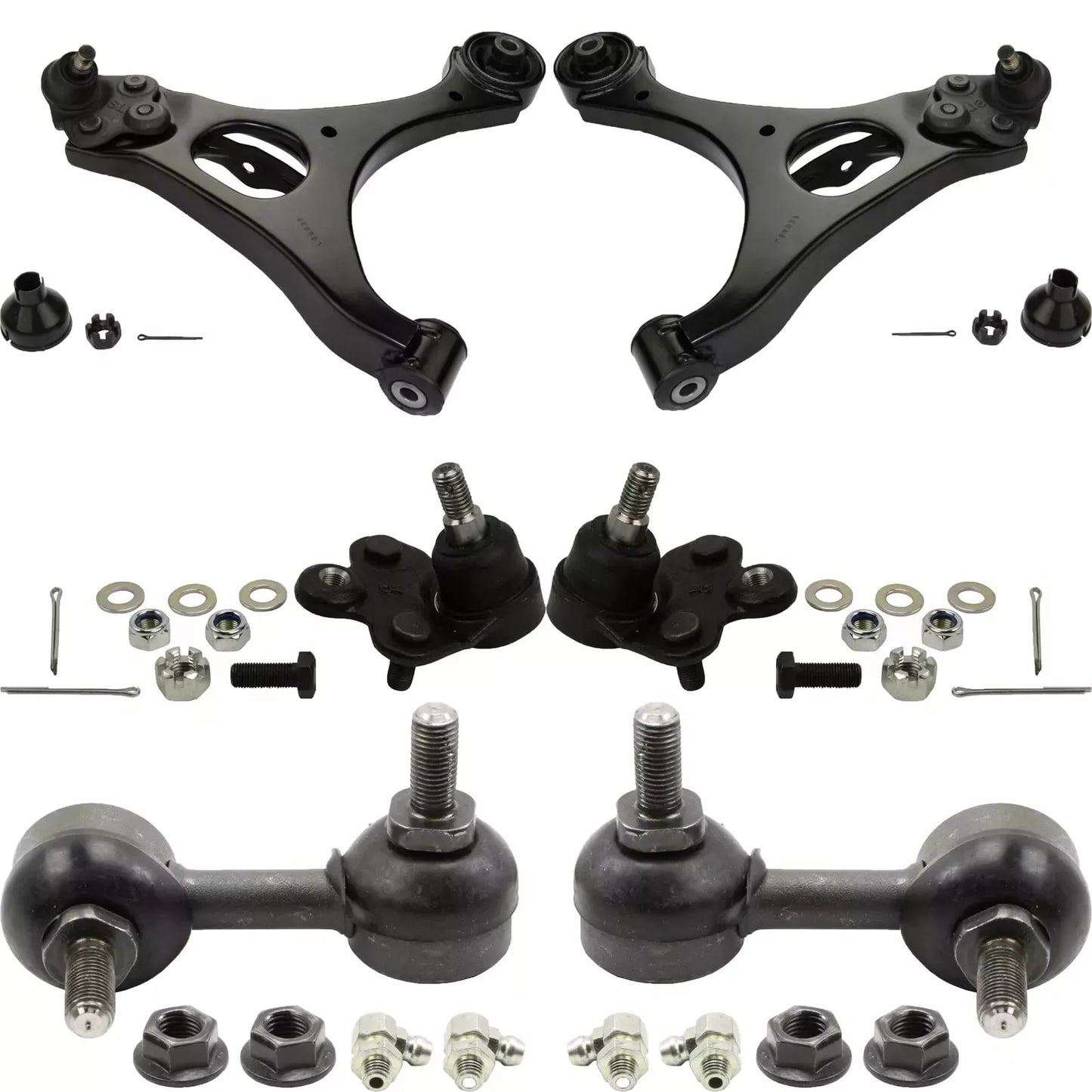 6pc K620382 K620383 K500069 K500070 K80768 K80769 Front Lower Control Arm Ball Joint Sway Bar for Honda Civic for Acura CSX 2006 2007 2008 2009 2010 2011