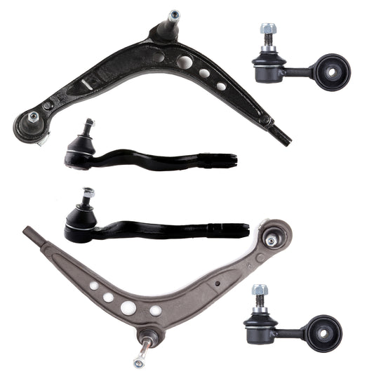 6pc K80531 K80532 K90511 ES3188 ES3189 Front Lower Control Arm with Ball Joint Tie Rod Suspension Kit for BMW 318i 1992-1998