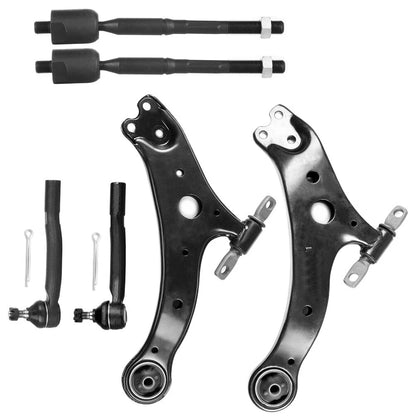 6pc K620333 K620334 EV420 ES80602 ES80603 Front Lower Control Arm Tie Rod End Kit For Toyota Solara 2004 2005 2006 2007 2008 for Toyota Camry 2004 2005 2006