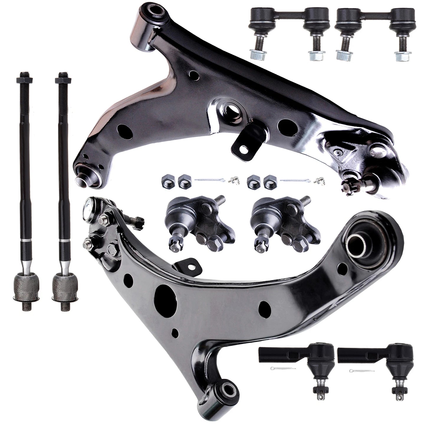 10pc K80335 K80336 K9756 ES2382 EV303 K90124 Tie Rod End Front Lower Control Arm Ball Joint Steering Kit For Toyota Corolla 1997 1998 1999 2000 2001 2002