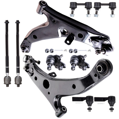 10pc K80335 K80336 K9756 ES2382 EV303 K90124 Tie Rod End Front Lower Control Arm Ball Joint Steering Kit For Toyota Corolla 1997 1998 1999 2000 2001 2002