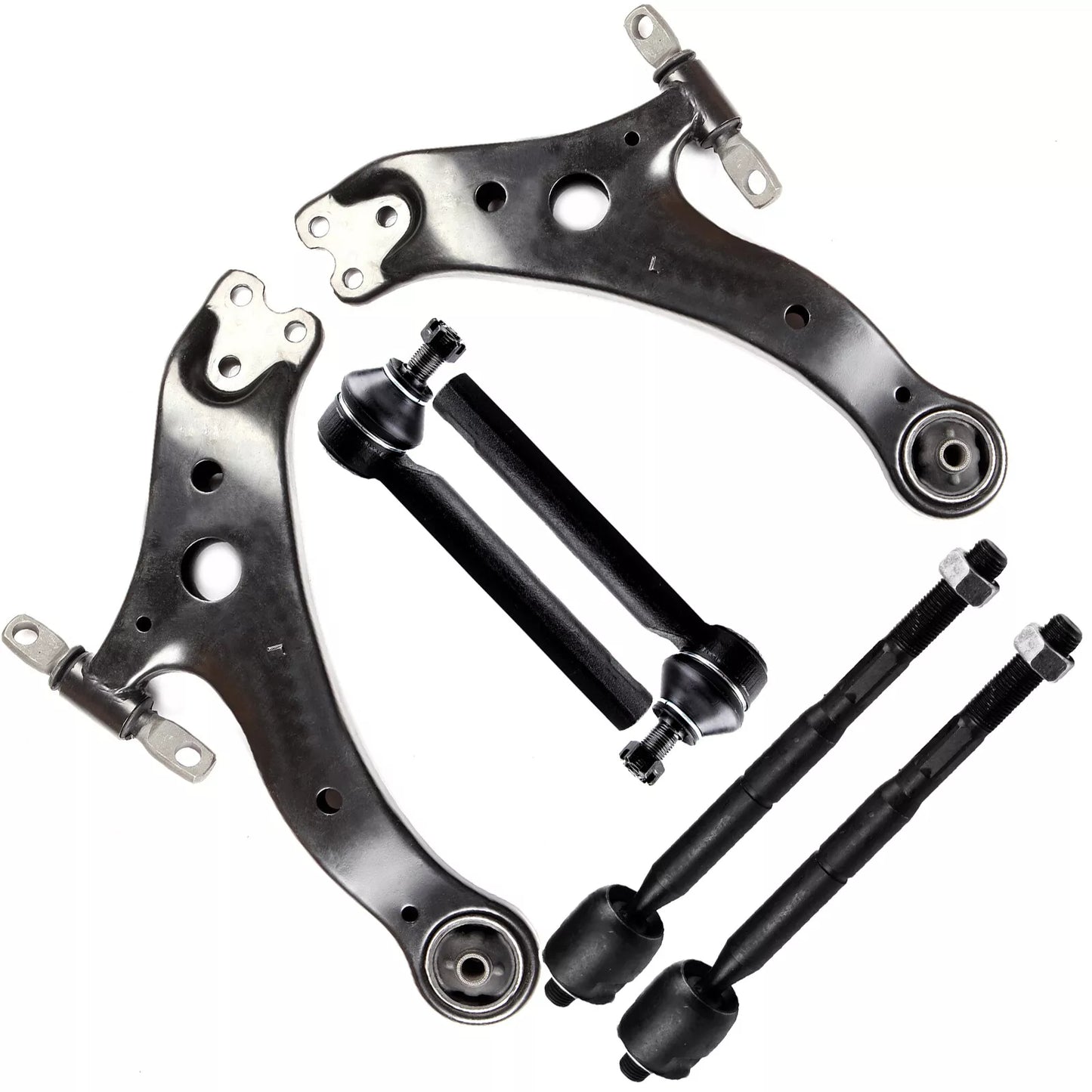 6pc K620333 K620334 ES80944 ES80945 Front Lower Control Arm Tie Rod End Kit For Toyota Highlander 2004 2005 2006 2007
