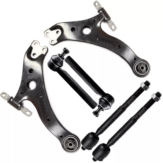 6pc K620333 K620334 ES80944 ES80945 Front Lower Control Arm Tie Rod End Kit For Toyota Highlander 2004 2005 2006 2007