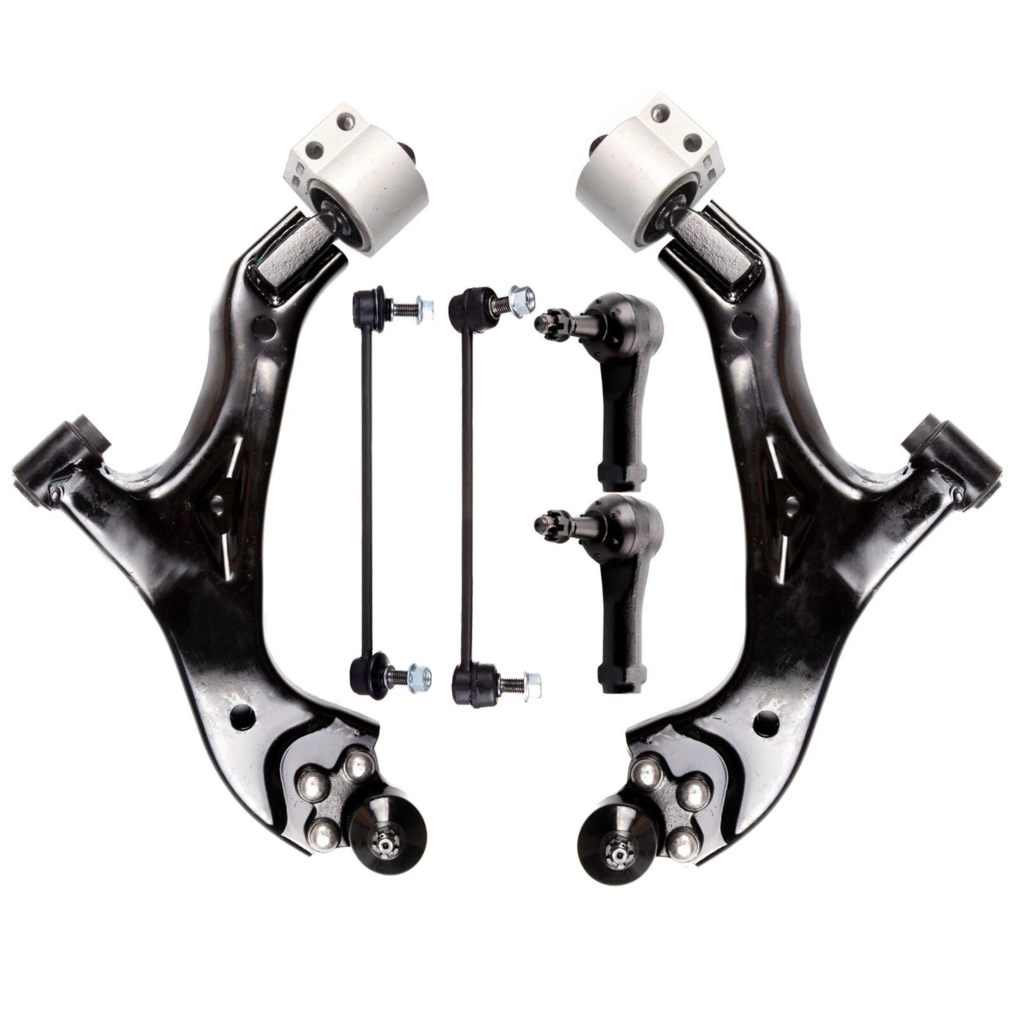 6pc K621129 K621136 K80461 K80460 ES800030 Front Lower Control Arm Sway Bar Tie Rod for Chevrolet Equinox 2005 2006 2007 2008 2009 for Pontiac Torrent 2006-2009 for SATURN VUE 2002-2007