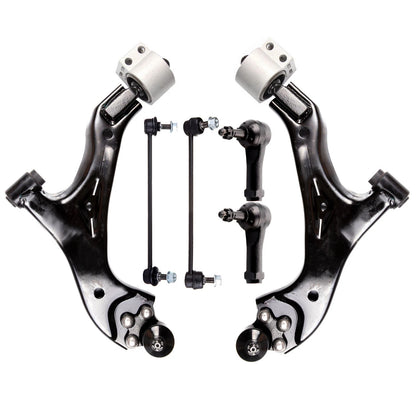6pc K621129 K621136 K80461 K80460 ES800030 Front Lower Control Arm Sway Bar Tie Rod for Chevrolet Equinox 2005 2006 2007 2008 2009 for Pontiac Torrent 2006-2009 for SATURN VUE 2002-2007