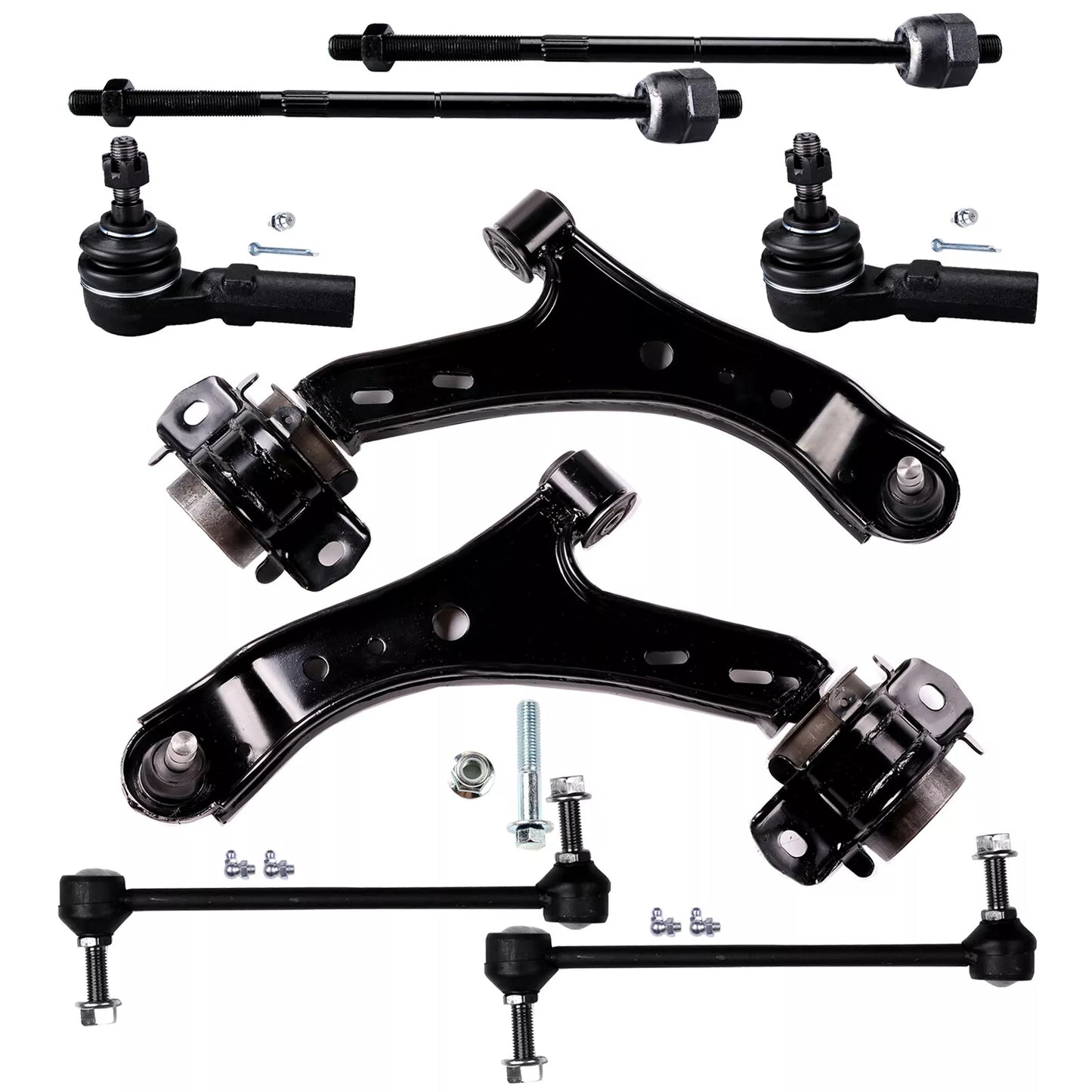 8pc K80726 K80727 EV80804 EV80805 K80899 Front Lower Control Arm Tie Rod End For Ford Mustang GT Base 2005 2006 2007 2008 2009 2010
