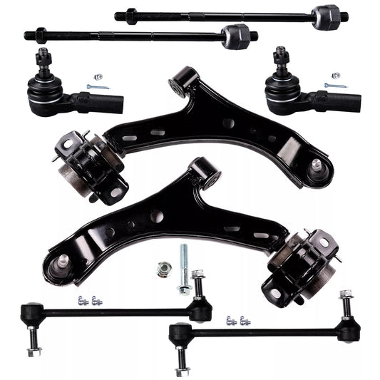8pc K80726 K80727 EV80804 EV80805 K80899 Front Lower Control Arm Tie Rod End For Ford Mustang GT Base 2005 2006 2007 2008 2009 2010