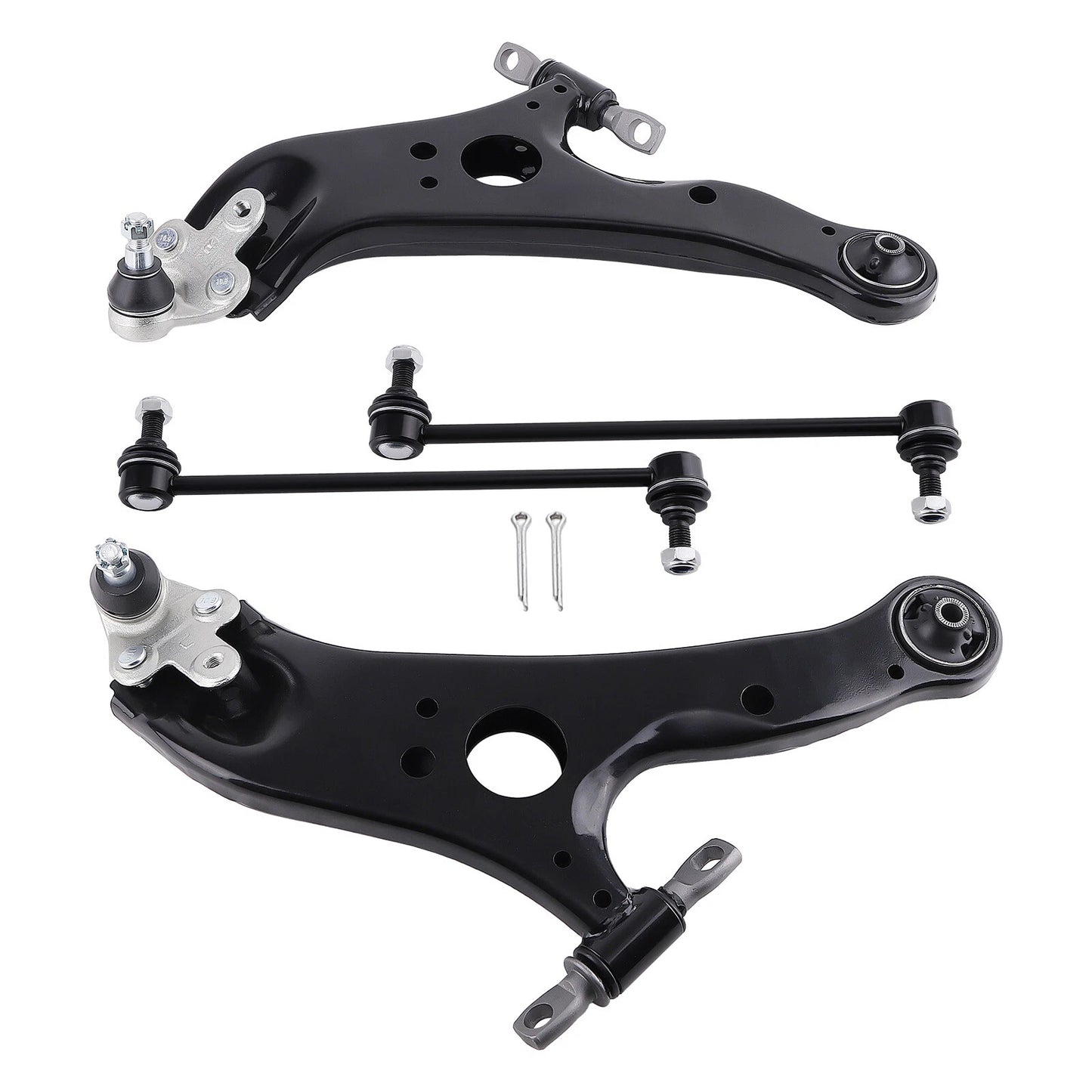 4pc K622036 K622035 K750574 Front Lower Control Arms with Ball Joint and Sway Bars for Toyota Sienna 2011 2012 2013 2014 2015 2016 2017 2018 2019 2020