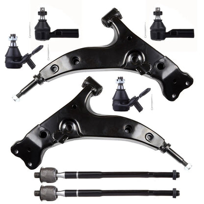 8pc K80333 K80334 EV303 ES2382 K9742 Front Lower Control Arm Ball Joint Tie Rod End For Toyota Corolla 1993 1994 1995