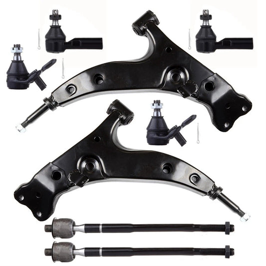 8pc K80333 K80334 EV303 ES2382 K9742 Front Lower Control Arm Ball Joint Tie Rod End For Toyota Corolla 1993 1994 1995