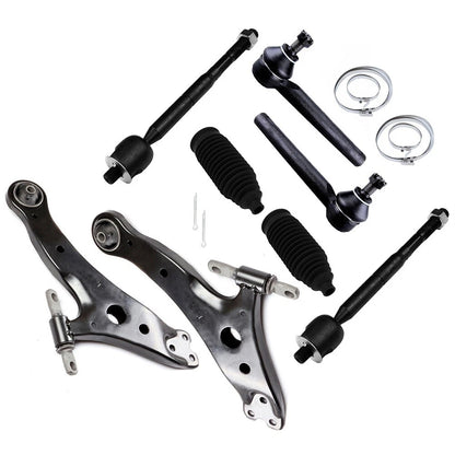 8pc K620333 K620334 ES80944 ES80945 103-3069 Front Lower Control Arm Tie Rod and Rack Bellow For Toyota Highlander 2004 2005 2006 2007