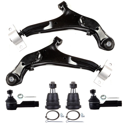 6pc K620354 K620355 ES3438 K90459 Front Lower Control Arms Tie Rod Ends For Nissan Maxima 2000 2001 2002 2003 for INFINITI i30 2000 2001 for INFINITI i35 2002 2003 2004