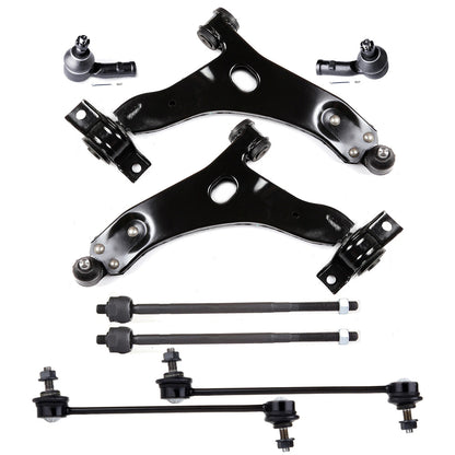 8pc K80405 K80406 ES3587 ES3588 K80066 EV419 Front Lower Control Arm Outer Tie Rod End Kit For Ford Focus 2000 2001 2002 2003 2004