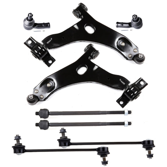 8pc K80405 K80406 ES3587 ES3588 K80066 EV419 Front Lower Control Arm Outer Tie Rod End Kit For Ford Focus 2000 2001 2002 2003 2004