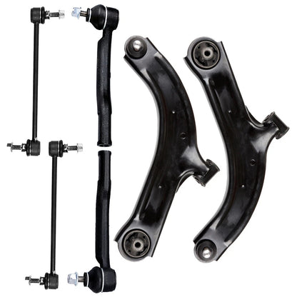 6pc K620566 K620567 ES800248 ES800249 K750098 Front Lower Control Arms Sway Bar Outer Tie rod for Nissan Versa 2007 2008 2009 2010 2011 2012 for Nissan Cube 2009 - 2014