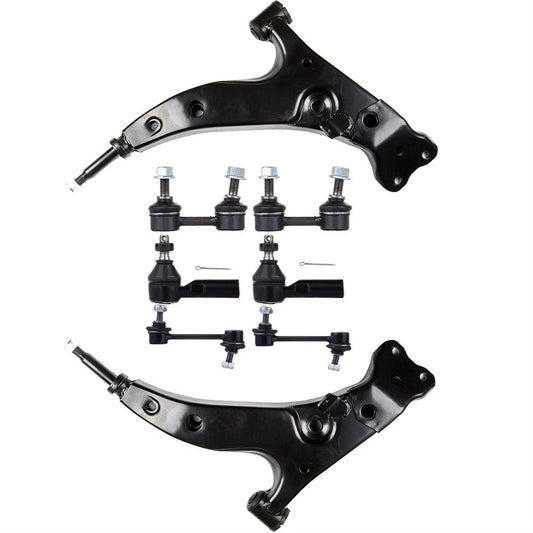 8pc K80333 K80334 K90124 K9545 ES2382 Front Lower Control Arm Inner outer Tie Rod For Toyota Corolla 1993 1994 1995
