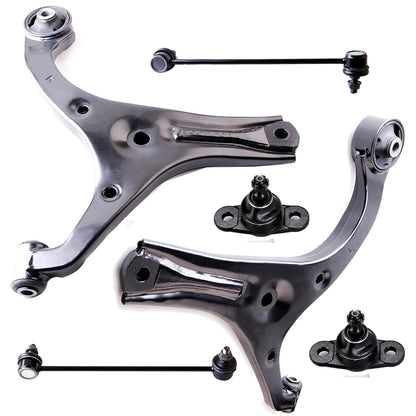 6pc K640403 K640404 K500015 K80858 K80859 Front Lower Control Arms Ball Joints Sway Bars For Hyundai Accent for Kia Rio/Rio5 2006 2007 2008 2009 2010 2011