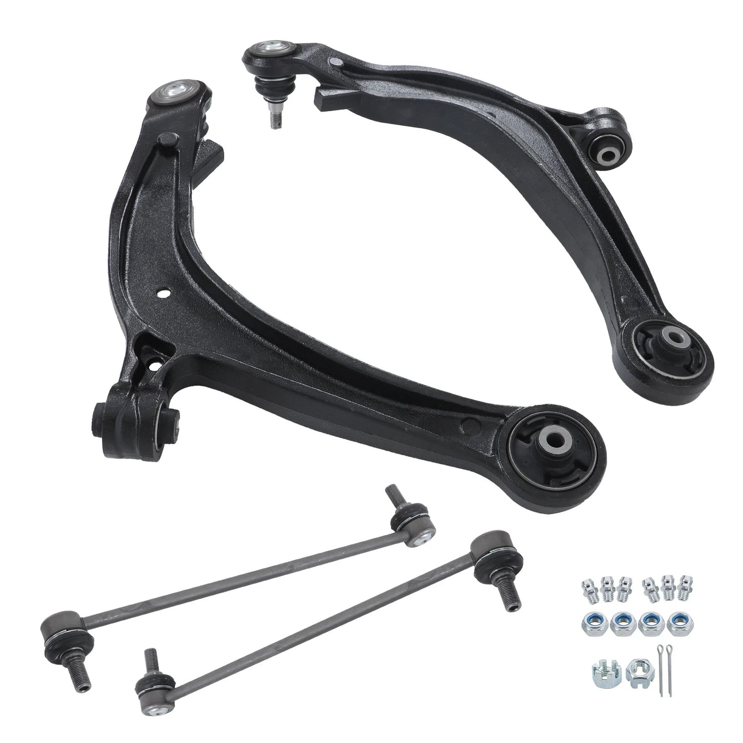 4pc K622002 K622210 K750304 Front Lower Control Arm with Ball Joint Sway Bar Links for Honda Odyssey 2011 2012 2013 2014 2015 2016 2017