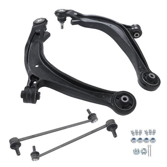 4pc K622002 K622210 K750304 Front Lower Control Arm with Ball Joint Sway Bar Links for Honda Odyssey 2011 2012 2013 2014 2015 2016 2017