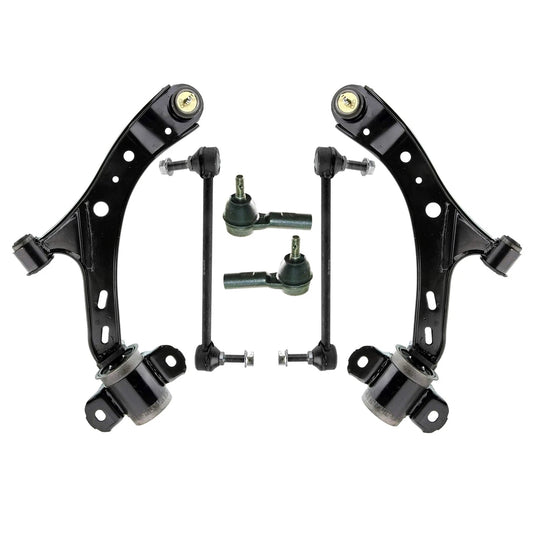 6pc K80726 K80727 K80899 ES80805 Front Lower Control Arm Ball Joint Tie Rod Sway Bars for Ford Mustang 2005 2006 2007 2008 2009 2010