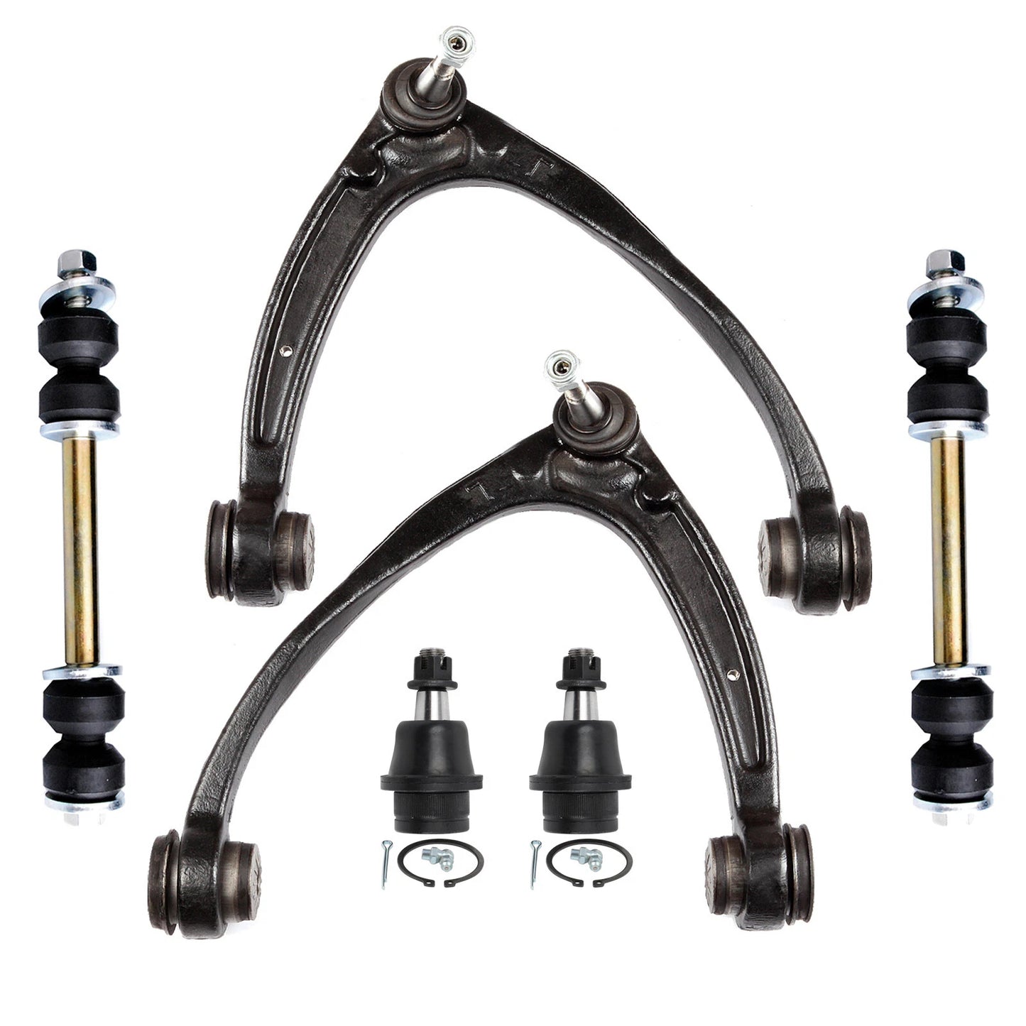 6pc K700432 K80670 K80669 K6541 Front Upper Control Arms Ball Joint Sway Bar for Chevy Silverado Sierra 1500 2007 2008 2009 2010 2011 2012 2013 2014 2015 2016 for Chevy Tahoe 2007-2016