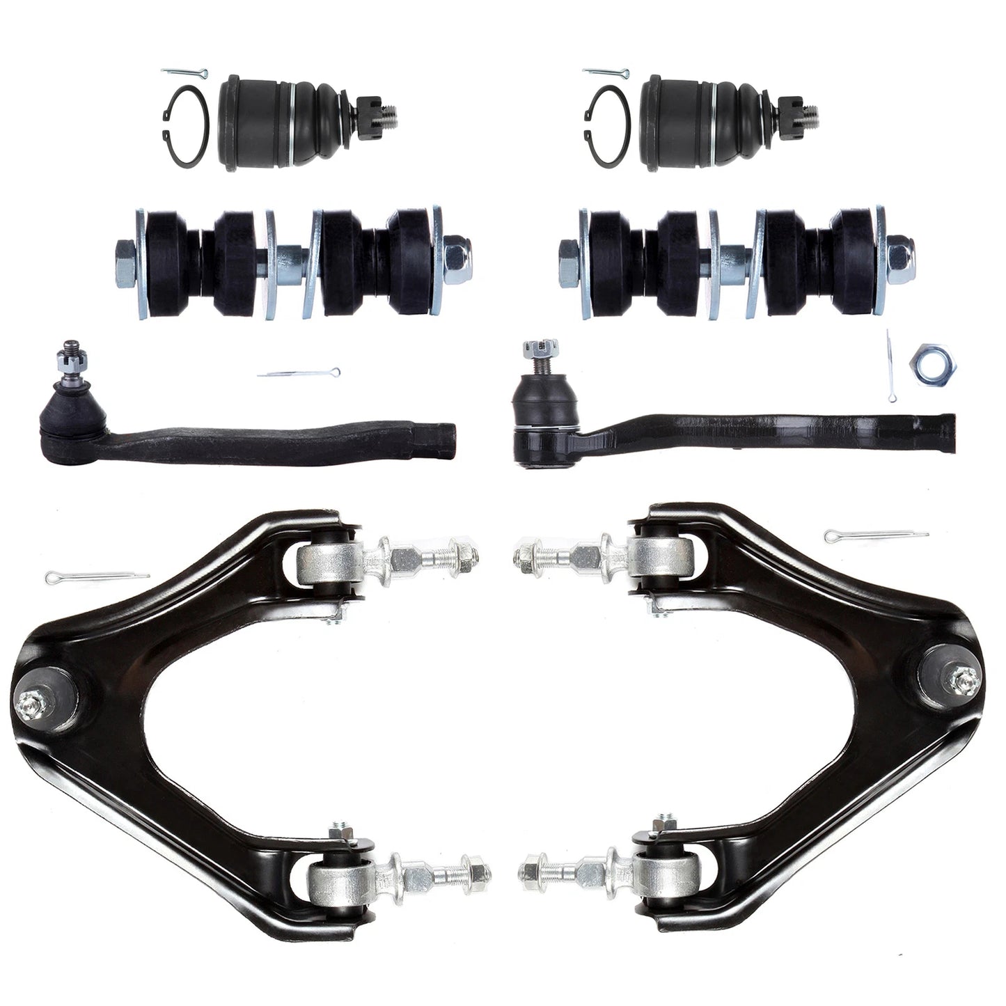 8pc K90446 K90447 ES3331 ES3332 K9643 K90122 Front Upper Control Arm And Ball Joint Tie Rod For Honda Accord for Honda Odyssey 1994 1995 1996 1997 for Acura CL 1997 1998 1999