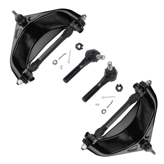 4pc K622047 ES3172 RWD Front Upper Control Arms with Ball Joint Tie Rods for Dodge Ram 1500 2500 3500 1994-1999