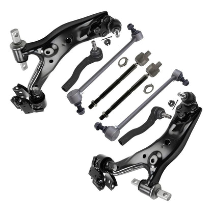 8pc K622943 K622942 EV800937 ES801157 ES801156 K750297 Front Lower Control Arm with Sway Bars Tie Rod Ends Kit for Honda CR-V 2015 2016