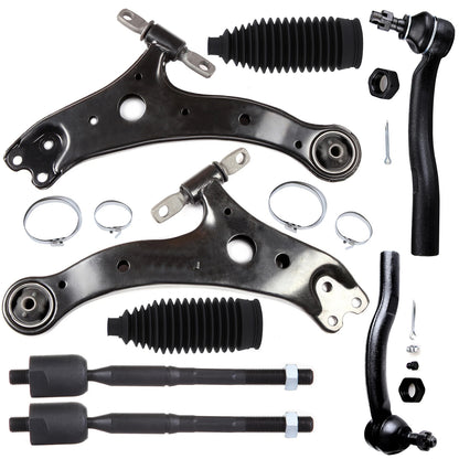 8pc K620333 K620334 EV420 ES3600 ES3601 103-3069 Front Lower Control Arm Tie Rod End Kit Rack Bellow For Lexus ES300 for Toyota Camry 2002 2003