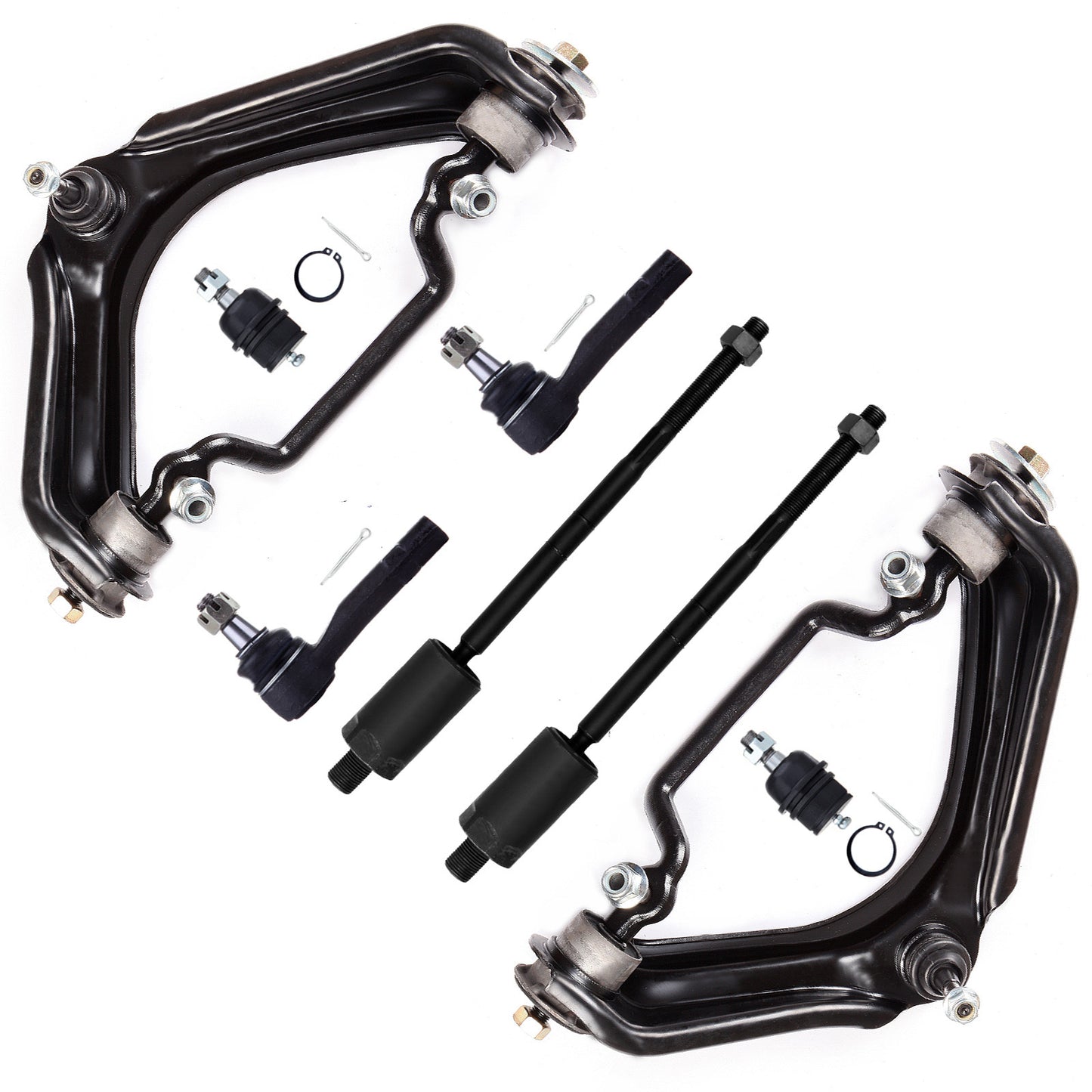 8pc K620224 K620225 ES3461 EV422 K8695 Front Upper Control Arm with Ball Joint Tie Rod for Ford Explorer 2002-2003 for Mercury Mountaineer 2002-2003