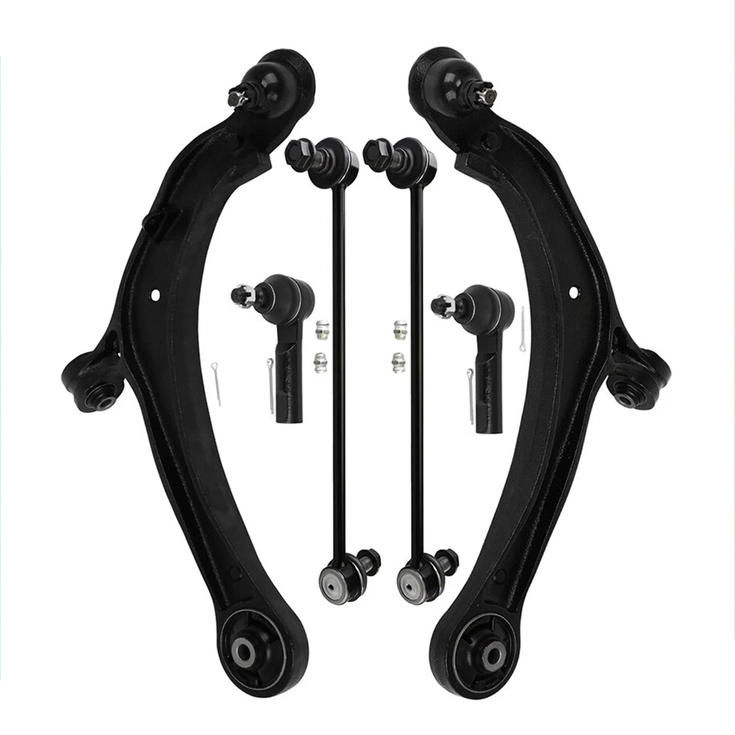 6pc K622002 K622210 K750304 ES800333 Front Lower Control Arm Outer Tie Rod Sway Bars for Honda Odyssey 2011 2012 2013 2014 2015 2016 2017