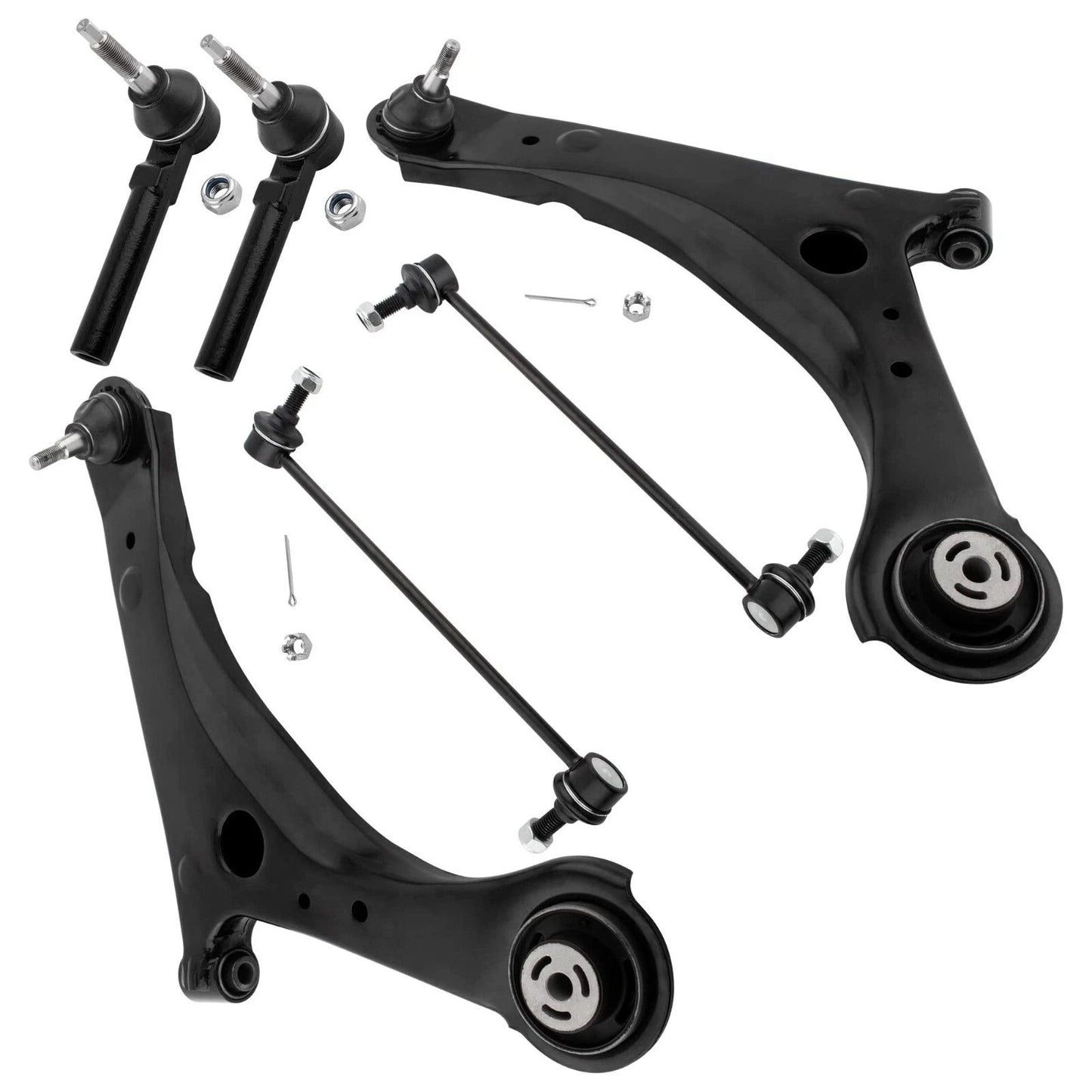 6pc MS251001 MS251002 K7258 ES800403 Front Lower Control Arm Ball Joint Tie Rod for Dodge Grand Caravan 2008 2009 2010 2011 2012 2013 2014 2015 2016 2017 2018 2019 for CHRYSLER TOWN COUNTRY