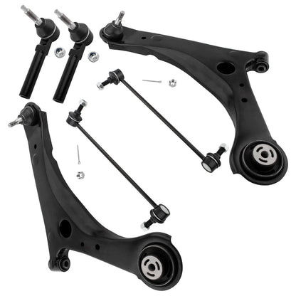 6pc MS251001 MS251002 K7258 ES800403 Front Lower Control Arm Ball Joint Tie Rod for Dodge Grand Caravan 2008 2009 2010 2011 2012 2013 2014 2015 2016 2017 2018 2019 for CHRYSLER TOWN COUNTRY