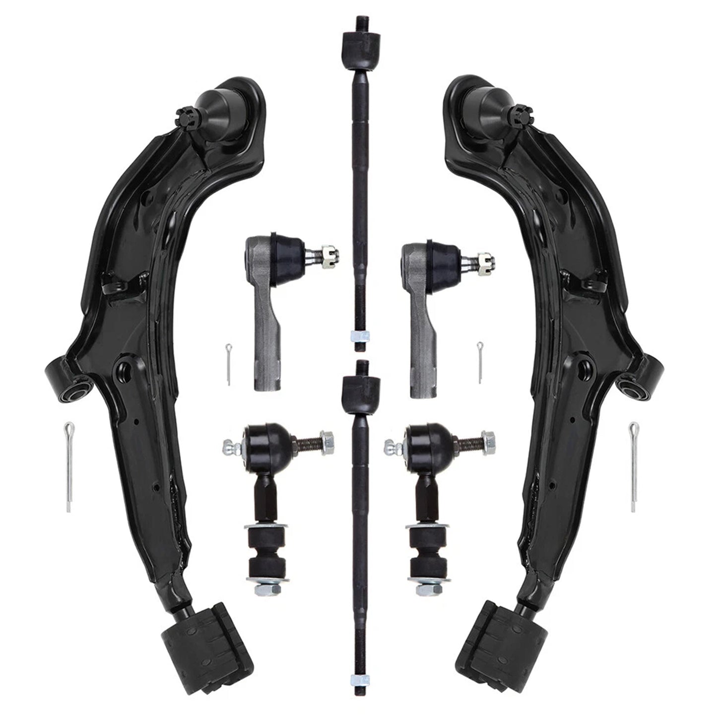 8pc K620348 K620349 ES2814 EV401 K9824 Front Lower Control Arms Sway Bars Tie Rod for Nissan Altima 1998 1999 2000 2001