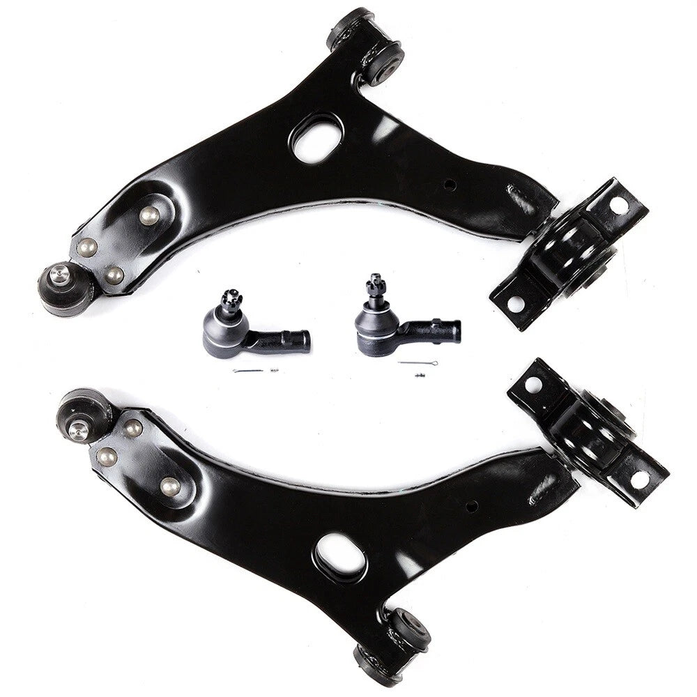 4pc K80405 K80406 ES3587 ES3588 Front Lower Control Arm Inner Outer Tie Rod End Kit For Ford Focus 2000 2001 2002 2003