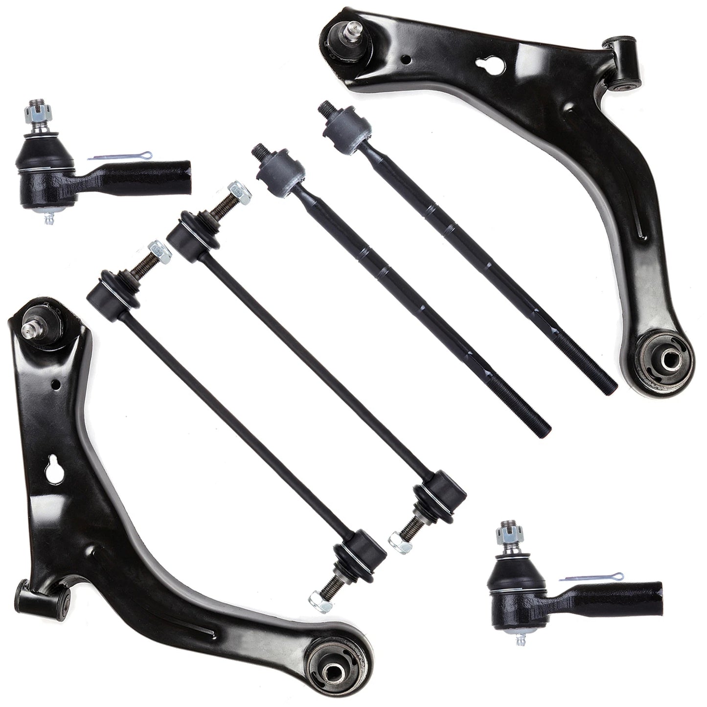8pc K80397 K80398 ES3631 K80104 EV424 Front Lower Control Arm Ball Joint Tie Rod for Ford Escape for Mazda Tribute 2001 2002 2003 2004