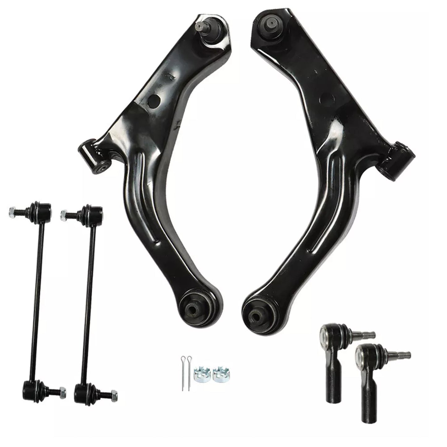 6pc K80400 K80399 ES3631 K80296 Pair Front Lower Control Arm Ball Joint Tie Rod for Ford Escape for MERCURY Mariner for MAZDA Tribute 2005 2006 2007 2008 2009